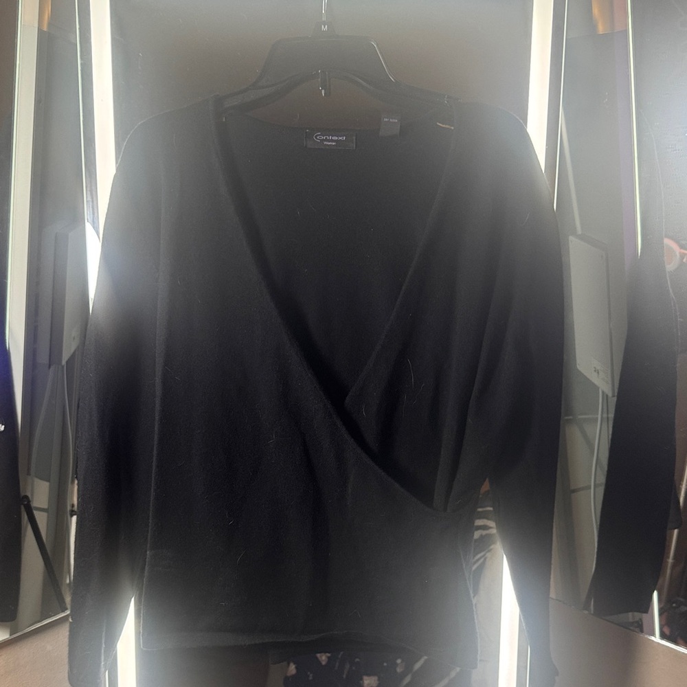 Context Black V-Neck Women's Sweater
